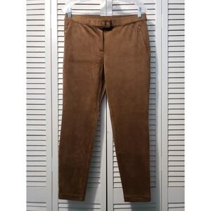 J. Jill‎ Faux Suede Pants Women's Size Small Acorn Brown Stretch Ankle Leggings